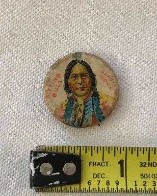 Pepsin Gum Sitting Bull Dakota Sioux Native American Indian Pin Back Button