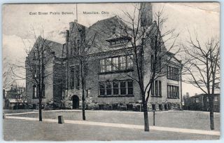 Massillon,  Ohio Oh East Street Public School 1910 Postcard