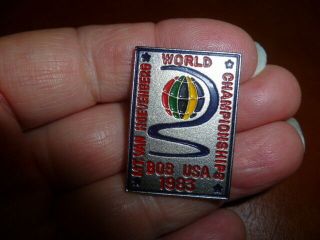 Sports World Championships 1983 Bobsled Pin Mt.  Van Hoevenberg Lake Placid