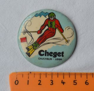 Cheget Ski resort badge USSR Caucasus Alpine skiing tourism sport pin vintage 3