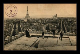 Dr Jim Stamps View From Arc De Triomphe Paris France Cof Postcard