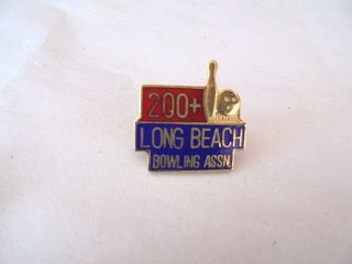 Vintage Long Beach Bowling Association 200,  Game Enamel Award Pin
