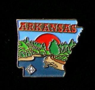 Arkansas State Pin Lapel Hat Souvenir Parks And Rivers Us