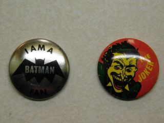 Vintage I Am A Batman Fan & The Joker Button.
