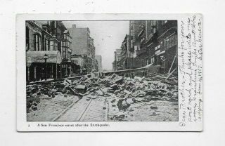 1906 Photo Postcard San Francisco Ca Earthquake Street Scene R714