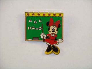 Minnie Mouse School Teacher A B C 1,  2,  3 Chalkboard Walt Disney Trading Pin