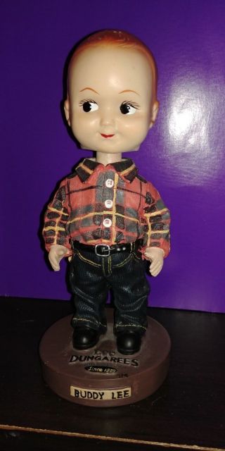 Buddy Lee Dungarees Blue Jeans Promotional Advertising Bobblehead Nodder