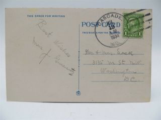 Vintage 1934 Postcard - Rock Cut,  Railroad Tracks,  Pen Mar,  PA 2
