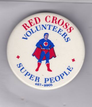 Vintage American Red Cross Volunteers People Button