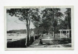 Vintage Linen Postcard Maxinkuckee Lake Plymouth In R1326