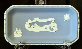 Wedgwood Jasperware Blue Bermuda Trinket Dish Tray Made In England