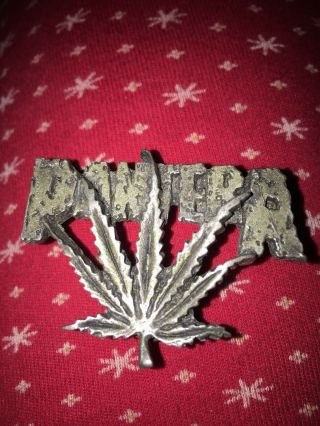 Pantera Rare Marijuana Leaf Lapel Pin Collectible Signed 1992