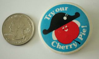 Try Our Cherry Pie Vintage Advertising Pin Pinback Button 29732