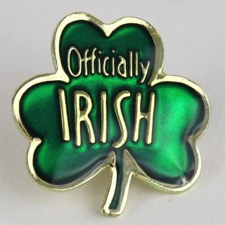 Officially Irish Shamrock Hat Lapel Souvenir Travel Pin Enamel Green