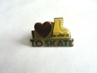 Cool Vintage I Love To Ice Skate Ice Skating Sport Sporting Lapel Pin Pinback