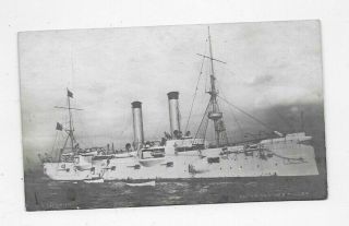 Early Rppc Real Photo Postcard Us Navy Ship Uss Chicago Ca - 14 R374