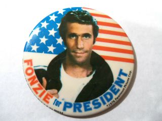 1976 Fonze For President Pin Back Button