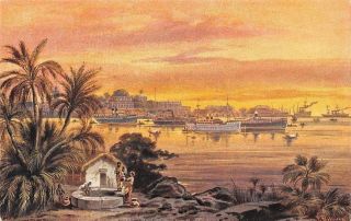 Sri Lanka,  Ceylon Colombo Native People,  Ships,  F.  Perlberg Artist Signed