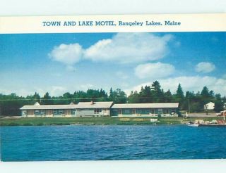 Pre - 1980 Motel Scene Rangeley Lakes Maine Me G6838