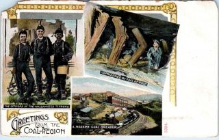 Pennsylvania - Greetings From The Coal Region Child Labor C1910s Postcard