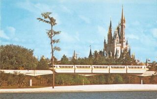 Walt Disney World Postcard Monorail To The Magic Kingdom