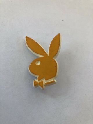 Vintage Playboy Bunny Pin Brown Plastic Pin