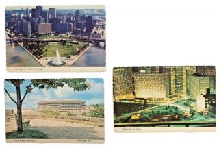 Vintage Plastichrome Colourpicture Postcards Various Pittsburgh Settings