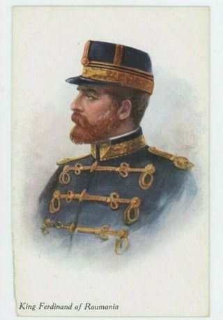 King Ferdinand Of Roumania Vivian Mansell (faults) Military Art Postcard Us1005