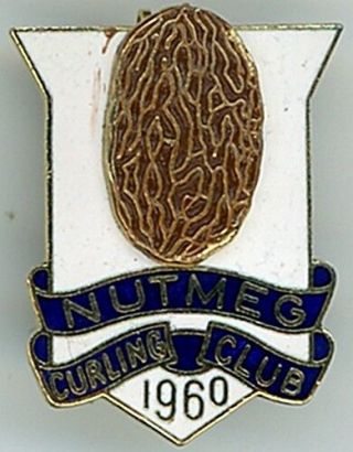 Vintage Nutmeg Curling Club Pin