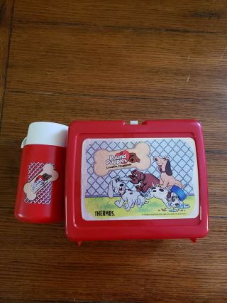1986 Plastic Pound Puppies Lunch Box Made By Thermos,  Vintage