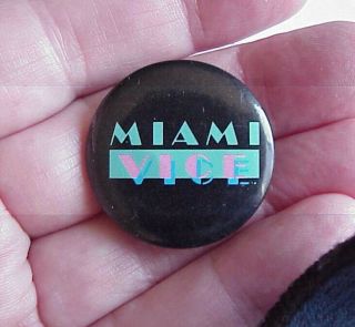 1984 Miami Vice Button - Up Company Pin Back Button Don Johnson Sonny Crockett