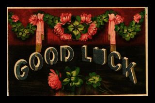 Dr Jim Stamps Us Good Luck Cut Out Large Letters Topical Greetings Postcard