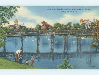 Linen Bridge Scene Spring Lake By Wall - Near Manasquan & Asbury Park Nj H8649