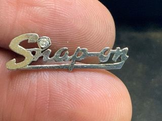 “snap - On” Diamond Sterling Silver Service Award Pin.  Cool Pin.