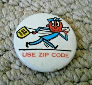 Mr.  Zip - " Use Zip Code " - Mail - Post Office - Button - Pin