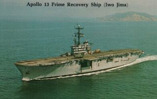 Apollo 13 Prime Recovery Ship Uss Iwo Jima Postcard