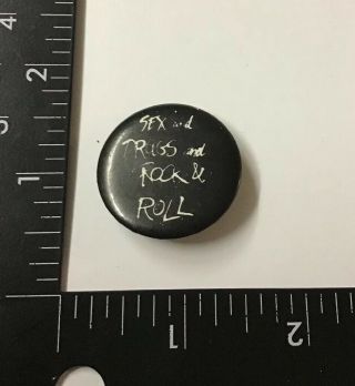 Vtg Sex Drugs Rock And Roll Pinback Pin Button Music