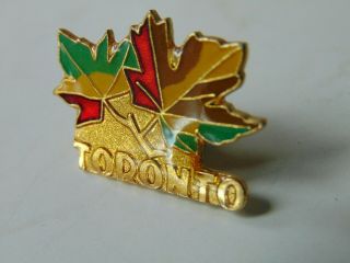 Vintage Collectible Pin: TORONTO Maple Leaf Design GOLD TONE PIN JEWELRY 2