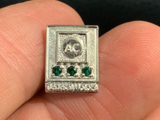 General Motors 1/10 10k Gold “ac” 3 Emerald Service Award Pin.