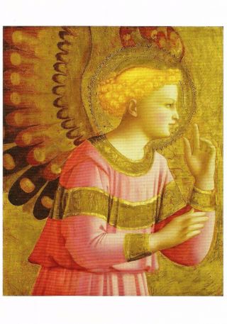 Postcard Fra Angelico Annunciatory Angel 1450/55 Detroit Institute Of Arts