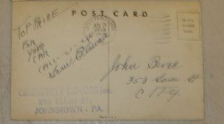 1944 Johnstown Advertising Packard Sedan Automobile Picture Postcard 2
