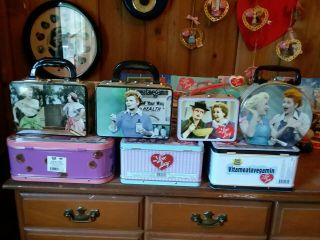 I Love Lucy - Tin Tote Lunch Box Double Sided With Lucy And Ethel On One Lucy