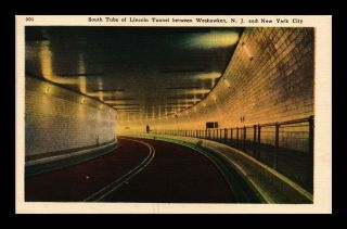 Dr Jim Stamps Us Lincoln Tunnel York City Linen View Postcard