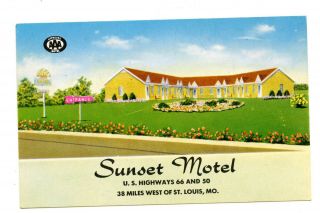Pc St Louis Missouri Route 66 Sunset Motel Roadside Americana
