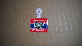 Johnson Humphrey - Vote Democratic - 1 " X.  75 " Collar Tab