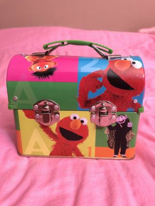 Sesame Street Elmo’s World Mini Tin Metal Lunch Box 2005 - Elmo,  Big Bird