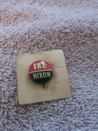1950’s Ike And Nixon Approx 1/2 Inch Campaign Pin Button Pinback Authentic