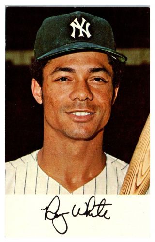 Roy White,  1971 York Yankees Clinic Schedule Postcard