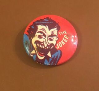 Vintage The Joker Batman Pinback Button 1966 Creative Hse