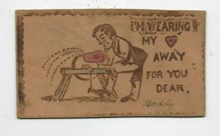 1906 Leather Postcard Valentine I 
